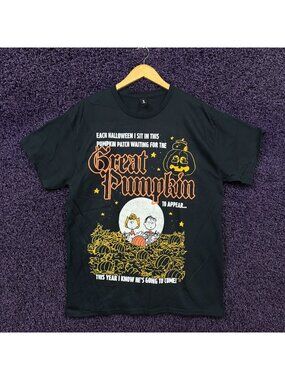 Peanuts The Great Pumpkin Double Sided Fall T-Shirt Size Large